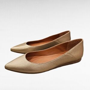 Lucky Brand Bethysa Platinum Leather Ballet Flats Size 8M